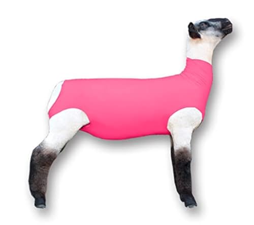 Show Pro Pink Spandex Lamb Tube for Show Sheep & Lamb - Show Livestock Supplies: Sheep Covers & Blankets (Medium) - size: Medium