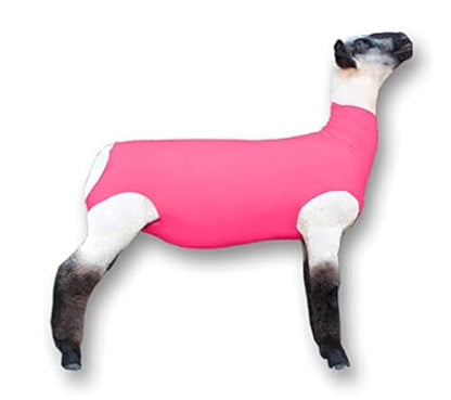 Show Pro Pink Spandex Lamb Tube for Show Sheep & Lamb - Show Livestock Supplies: Sheep Covers & Blankets (Medium) - size: Medium