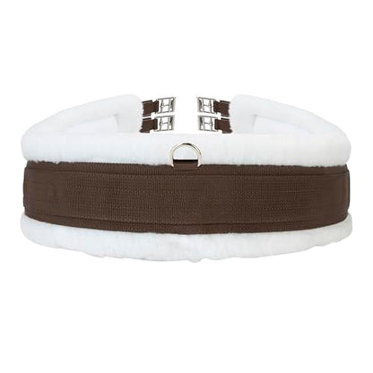 Shires Fleece Lined Girth - color: Brown/White, size: 36"