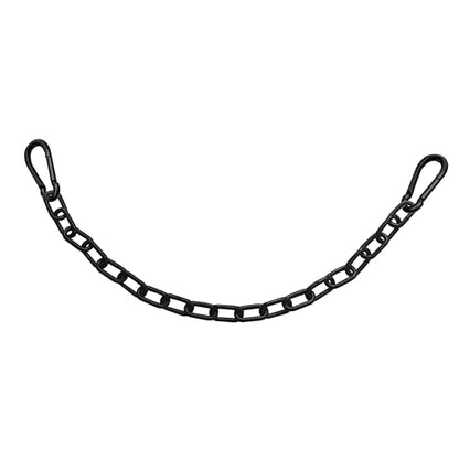 Black Heavy Duty Hanging Chains with 2 Carabiners, Chair Hardware for Indoor Outdoor Playground Hammock Punching Bags 800 LB Capacity Small Chain Double Clips (Black Metal-1 PCS)