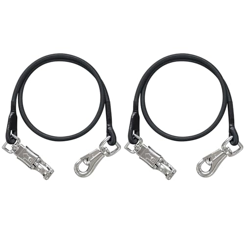 2 Pack Bungee Horse Trailer Ties, 36 Inch Long - color: Black