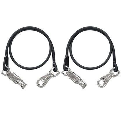 2 Pack Bungee Horse Trailer Ties, 36 Inch Long - color: Black