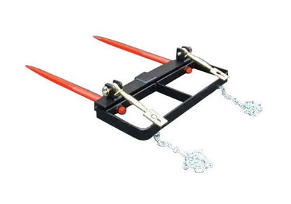 Front Loader Bucket Hay Bale Spear Attachment, w/ 2 x 49" Hay Bale Spear, Rated 3000 LB - size: 2 x 49"