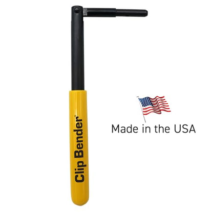 Clip Bender - Made in the USA - Steel tool used for securing T-Post fence clips - Comfortable yellow rubber grip - Black oxide coating to prevent rust. From LockNLube. (Pack of 2) - size: One-size (Pack of 2)