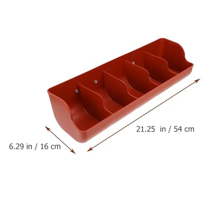 POPETPOP 5-Compartment Piglet Feed Trough Plastic Pig Feeder Manger 21.25X7.08X5.11 Inch Easy to Clean Livestock Feeding Tool for Farm Use - color: 1PC