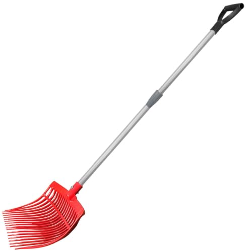 Country Pride Original Farm Fork, Durable Polycarbonate 16-Tine Barn Fork, Telescopic Aluminum Handle 2.5-3.7 ft, Lightweight UV-Stabilized, Heavy-Duty Stall and Hay Tool (Black) - color: Black