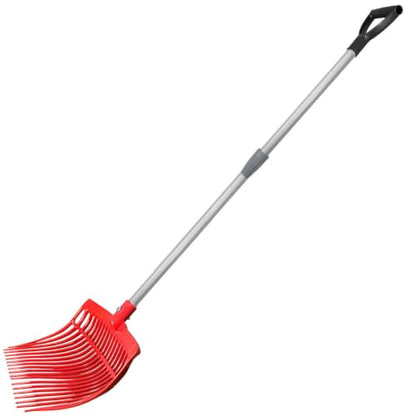 Country Pride Original Farm Fork, Durable Polycarbonate 16-Tine Barn Fork, Telescopic Aluminum Handle 2.5-3.7 ft, Lightweight UV-Stabilized, Heavy-Duty Stall and Hay Tool (Black) - color: Black