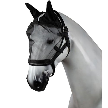 Horze Easy-Attach Bridle Insect and Fly Mask with Ear and Eye Protection - Black - L - size: L
