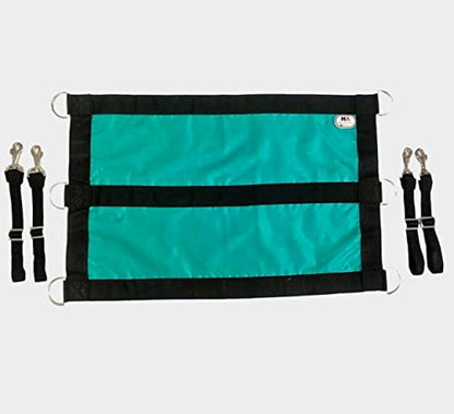 Majestic Ally 1200D 29"x19" Horse Stall Guard with Adjustable Straps and Hardware (Turquoise Black) - color: Turquoise Black