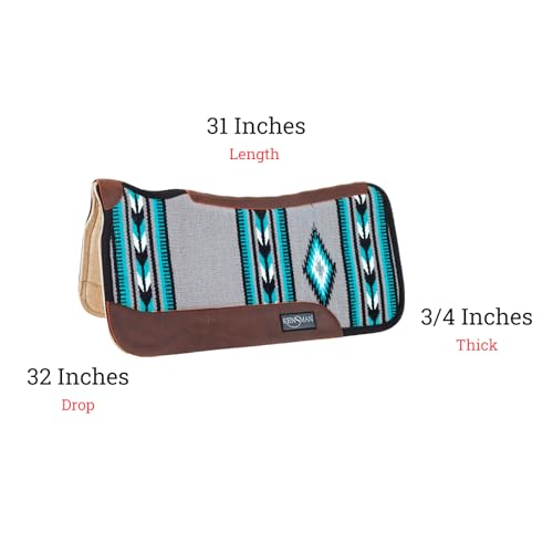 Reinsman APEX Ranahan Wool Soft Breathable Shock-Absorbing Fleece-Lined Moisture-Wicking Contoured Back Protection Wither Relief Horse Riding Saddle Pad - color: Big Sky