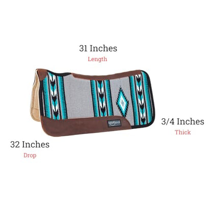 Reinsman APEX Ranahan Wool Soft Breathable Shock-Absorbing Fleece-Lined Moisture-Wicking Contoured Back Protection Wither Relief Horse Riding Saddle Pad - color: Big Sky