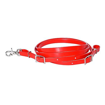 HILASON Western Horse Biothane Leather Rein, Full Size - color: Red