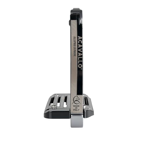 Acavallo Alupro Junior Stirrups, One Size, Black, Set of 2 - color: Titanium