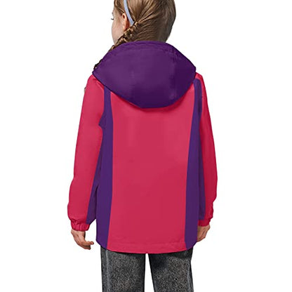 YINGJIELIDE Boy's Waterproof Ski Jacket,Kids Outdoor Snowboarding windproof Jacket,Fleece Lined Hooded,Warm Winter Snow Coat - color: Rose, size: 5-6 Years