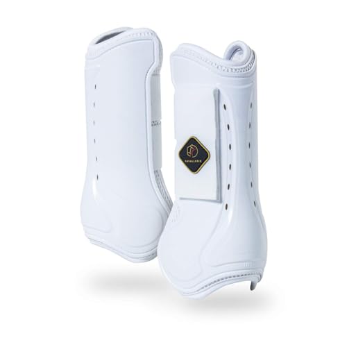 Kavallerie Classic Tendon Boots, Impact-Absorbing Material, Breathable & Evenly Distribute Pressure, Protect Tendon and Ligaments, Anti-Slip, Anti- Sore and Moisture Repellant Show Jumping Boots - color: Tendon Boots(classic), White