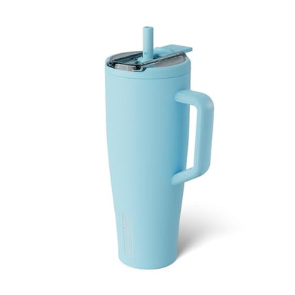 BrüMate Era Flip 40oz Tumbler with 100% Leakproof Covered Straw Lid | Hygienic Covered Straw | Insulated Stainless Steel Water Bottle with Handle | Cup Holder Friendly | BPA-Free (Glacier) - color: Glacier, size: 40 Ounces