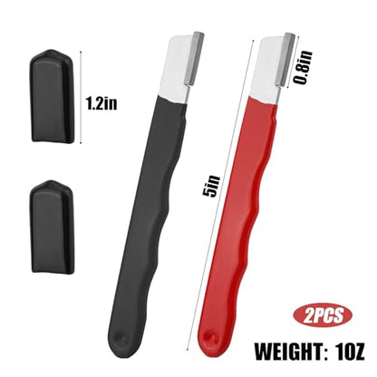 2 Pcs Garden Tool Sharpener, Multipurpose Usage Knife Sharpener Premium Wolfram Steel Portable Pocket Blade Sharpener for Pruning Shears Axe Hatchets Scissors Sickle Fence Shears(Black And Red)