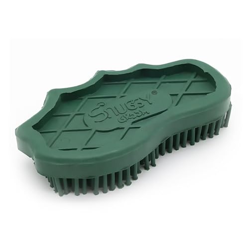 Grewal Equestrian Snuggy Groomer Soft Teeth Rubber Groomer Curry (Green) - color: Green
