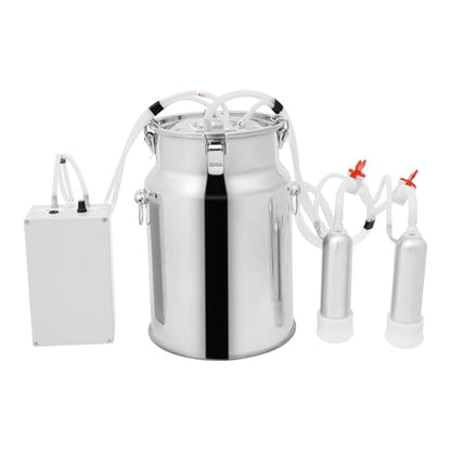Cow Milking Machine, 2in1 Electric Automatic Cow Milker with Adjustable Vacuum Pump, 10L Milk Container, 2 Teat Cups, Goat Vacuum Pulsation Milker - size: 10 L
