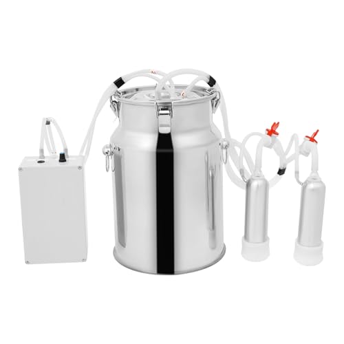 10L Goat Milking Machine, Adjustable Pulse Vacuum Electric Cow Milking Machine, Portable Electric Cow Milker with Udder Protection for Cows and Goats - size: 10L