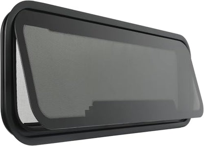 NEW Breathable RV Window, Tinted with Net Screen and Trim Ring - size: 40x15in
