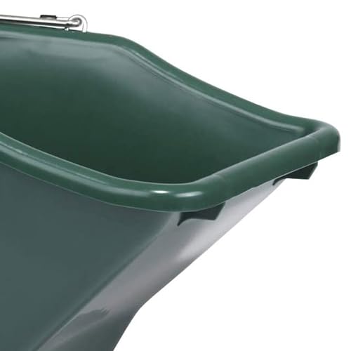 Little Giant 10-Quart Durable Plastic Flat Back Livestock Feed Bucket, Green (2 Pack)