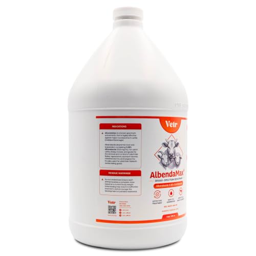 vetr AlbendaMax Oral Suspension, Liquid for Cattle, Sheep & Goats – 1 Gallon - size: 1 Gallon