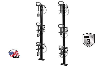 Buyers Products LT13 3-Position Lockable Trimmer Rack, Black Steel | Lockable 3-Position Steel Rack Helps Keep Trimmers Secure, Organized, And Ready To Work On Busy Landscape Trailer Routes - size: 3-Position