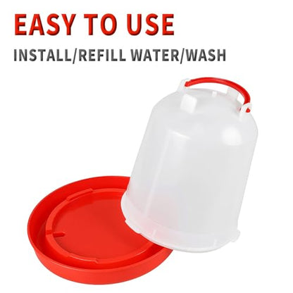 4 Pack 1.5L Gravity-Fed Chick Waterer – Hanging Poultry Drinker Kit | No-Spill Water Dispenser for Chickens, Ducks, Quail, Pigeons, Brooder and Coop Use
