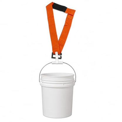 Bucket Buddy Sash – 90 Lbs Hands-Free Bucket Carrying Strap, Adjustable Shoulder Harness for 5 Gallon Buckets, Reduces Strain & Improves Balance, Heavy Duty Utility Carry System -Bucket not included-
