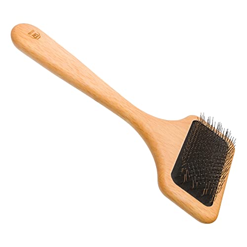 Redecker Fur Brush, Sheepskin and Fur Wire Slicker Brush, Daily Grooming For Rugs, Garments, Dogs and Cats, Made in Germany