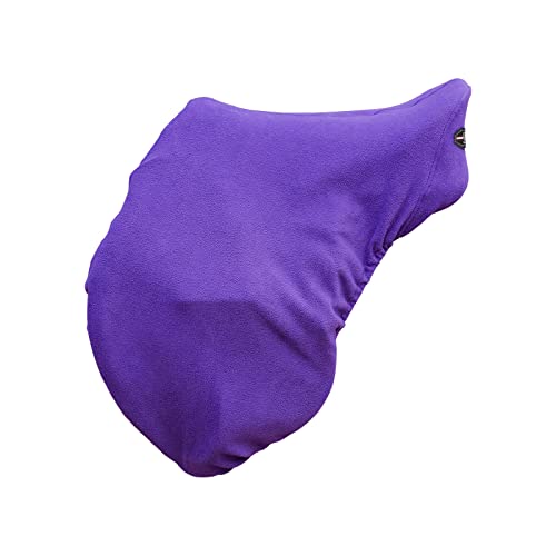 Harrison Howard Fleece Saddle Cover for Dressage Saddles, Thick Dust Protection, Machine Washable, Elastic Fit - Rose Violet - color: Purple, size: Dressage-One Size