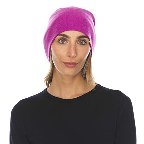100% Merino Wool Cuff Beanie - Mens & Womens Warm Winter Hat - Watch Cap - Toque - Novelty Beanie - One Size Fits Most - color: Radiant Violet