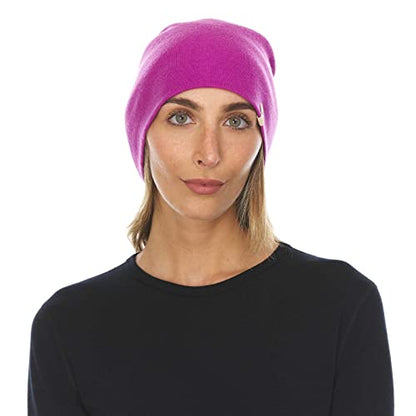 100% Merino Wool Cuff Beanie - Mens & Womens Warm Winter Hat - Watch Cap - Toque - Novelty Beanie - One Size Fits Most - color: Radiant Violet