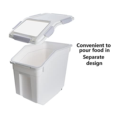 Saim 25lb Flour/Rice Storage Container with Rolling Casters（Gray） - color: Gray