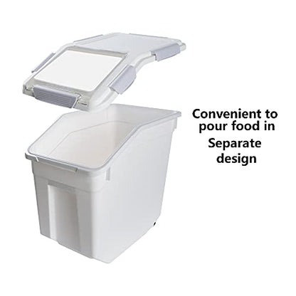 Saim 25lb Flour/Rice Storage Container with Rolling Casters（Gray） - color: Gray