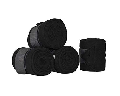 Derby Originals Set of 4 Super Soft Fleece Horse Polo Wraps with Velcro - color: Red