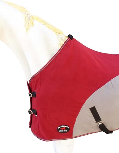 76" Horse Polar Fleece Cooler Exercise Blanket Wicks Moisture 43F09 - color: Burgundy Grey, size: 76 inches