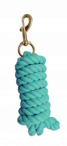 9' Cotton Lead Rope w/Brass Plated Snap - color: Teal