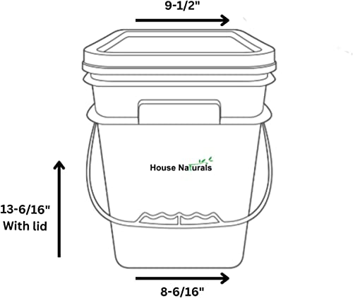 House Naturals 4 Gallon Square Food Grade Plastic Bucket with Lid, Made in USA (Pack of 2) BPA Free (Blue) - color: Blue