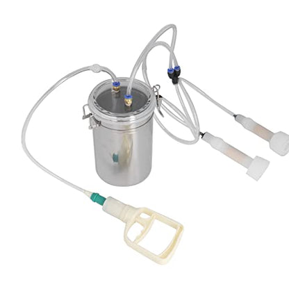 Goat Milking Machine Manual, 2L Cow Sheep Milking Pump Portable Stainless Steel Cattle Milking Machine Sheep Vacuum Goat Milker, for Home Small Farms