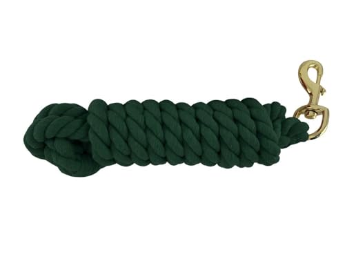 Showman 10' Braided Cotton Lead w/Brass Snap - color: Hunter Green