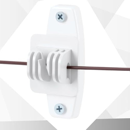Pushglossy 50 Pcs Electric Wire Fence Insulators Wood Post Claw, White - color: White