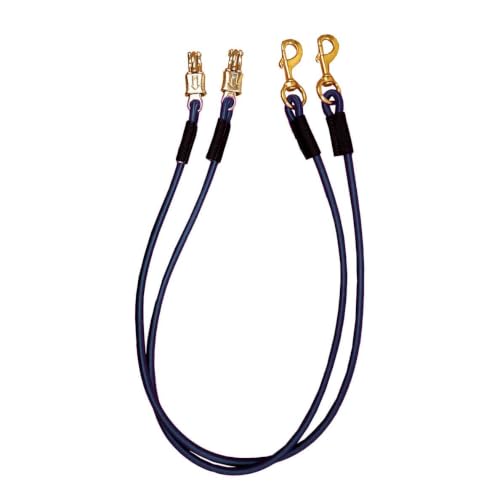 Country Pride 5-Foot Bungee Cross Ties for Horses, Nickel-Plated Panic Snap and Brass Snap, Durable Rope with Reinforced Nylon Closures, Sold in Pairs, 60-Inch Length (Black)