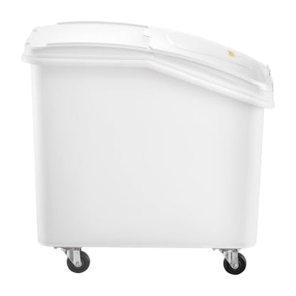 VEVOR Ingredient Bin with Scoop 21 Gallon, 400 Cup Rice Storage Container | For Kitchen & Commercial Food Storage, Includes Sliding Lid, Ingredient Grain Cereal Flour Bin with Wheels, 1 Pack, White - size: 21 Gallon