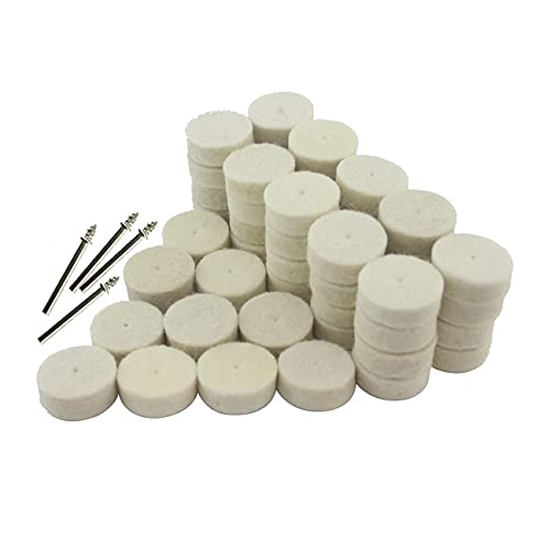 50 Pcs 25mm Wool Felt Polishing Kits Quickly Changed Wool Buffing Wheel with 1/8'' Shank for Rotary Tools - style: 50Pcs 25mm wool polishing wheel