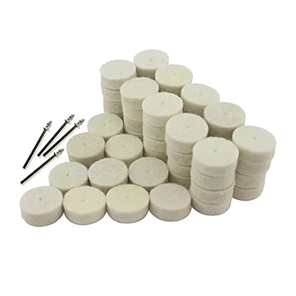 50 Pcs 25mm Wool Felt Polishing Kits Quickly Changed Wool Buffing Wheel with 1/8'' Shank for Rotary Tools - style: 50Pcs 25mm wool polishing wheel