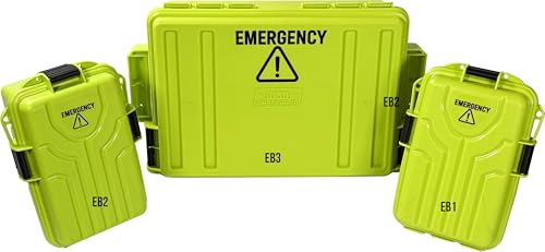 MTM Emergency Box Storage Case for Emergency Kits, First Aid, Survival Gear, Tools & Home Supplies, Emergency Essentials, Water Resistant O-Ring, Lockable & Durable, Made in USA - style: EB3