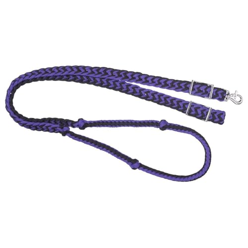 Tough 1 Deluxe Knotted Cord Roping Reins - color: Purple/Black