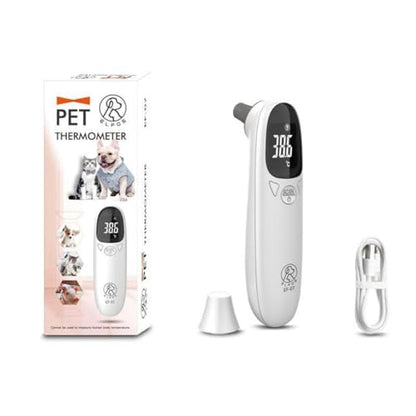 Pet Thermometer for Dogs, Cats, and Livestock, Fast Digital Veterinary Thermometer with Long Probe, Comfortable Flexible Tip, Waterproof Design (White)